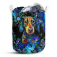 Dachshund Flower Purple Laundry Basket For Bathroom Bedroom Storage