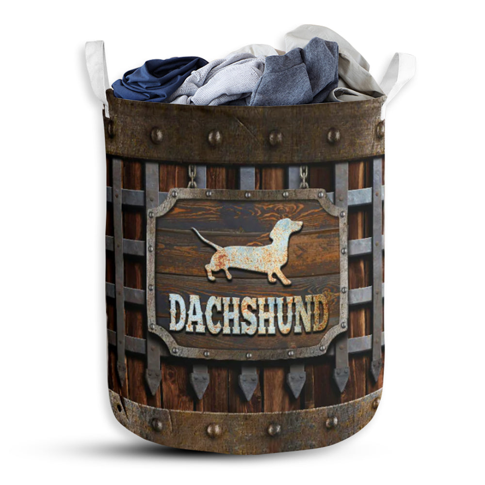 Dachshund Iron Vintage Laundry Basket For Bathroom Bedroom Storage