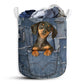 Dachshund Jean Laundry Basket For Bathroom Bedroom Storage