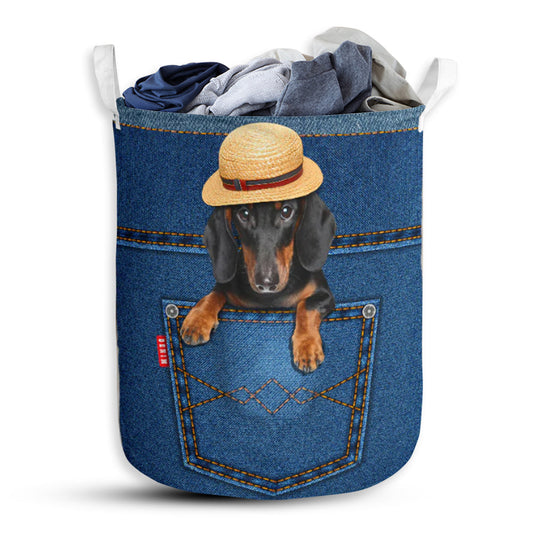 Dachshund Jean So Cute Laundry Basket For Bathroom Bedroom Storage