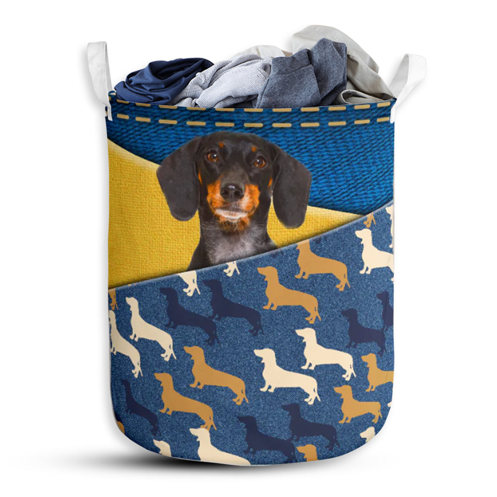 Dachshund Jean So Funny Laundry Basket For Bathroom Bedroom Storage