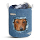 Dachshund Jean Pattern Laundry Basket For Bathroom Bedroom Storage