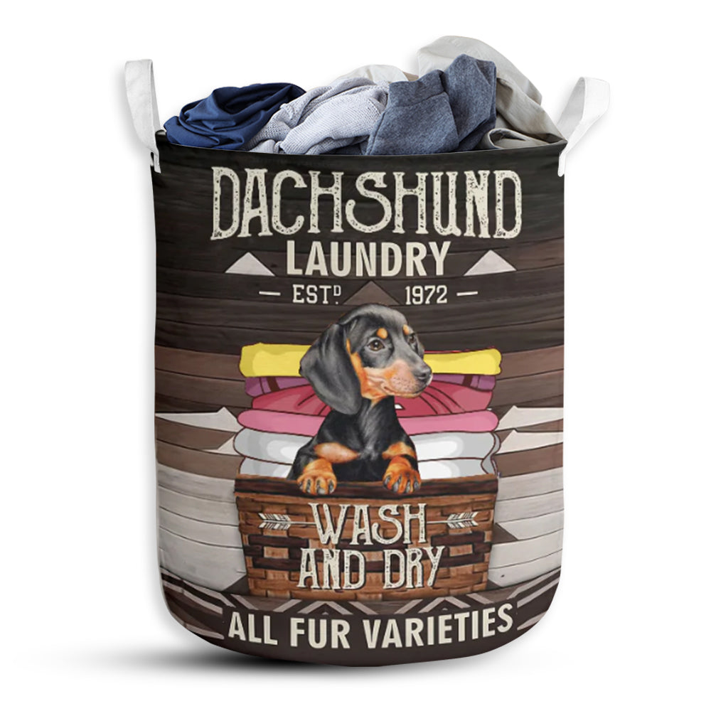 Dachshund Wash And Day Laundry Basket For Bathroom Bedroom Storage