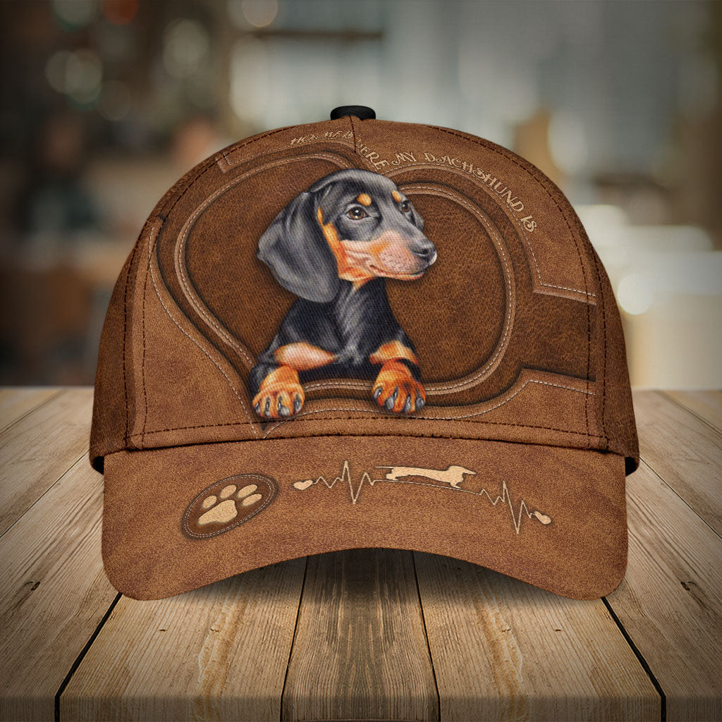 Dachshund Leather Vintage Classic Cap For Casual Events Beach Trips And Thoughtful Gifting