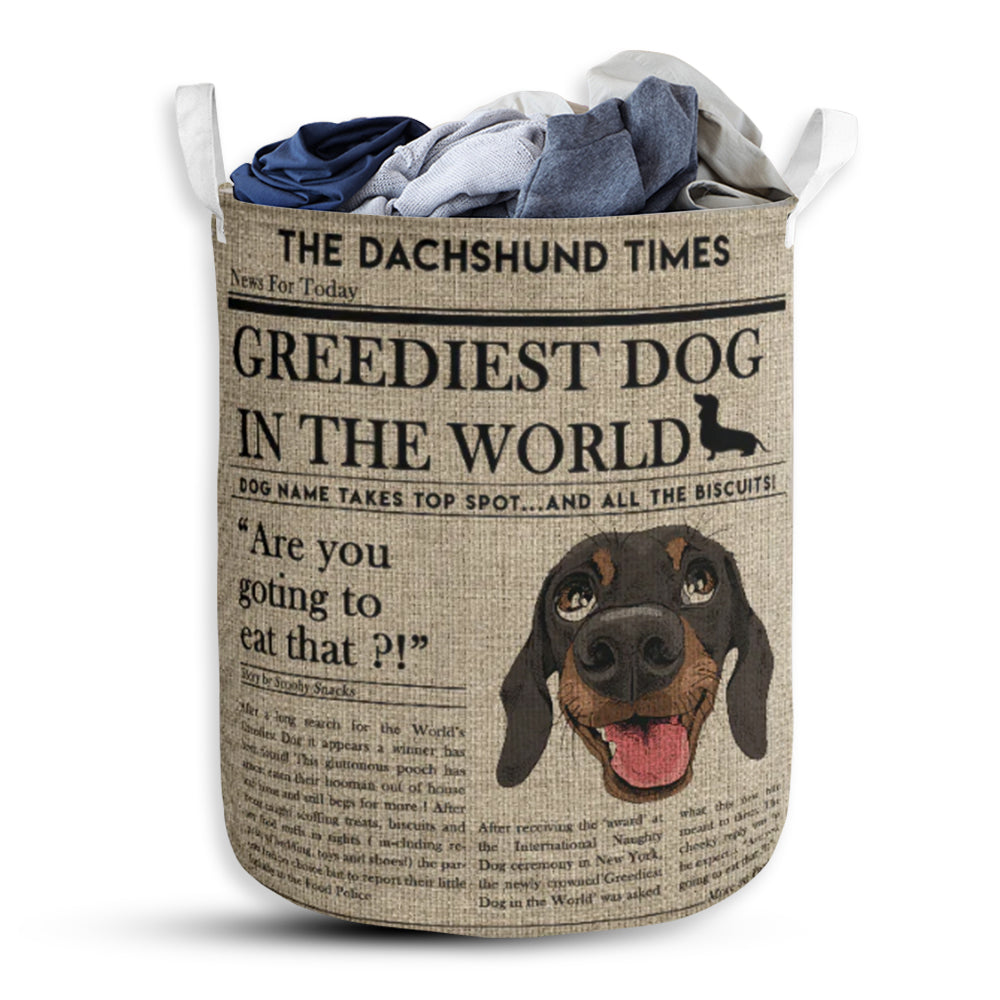 Dachshund Newspaper Linen Laundry Basket For Bathroom Bedroom Storage