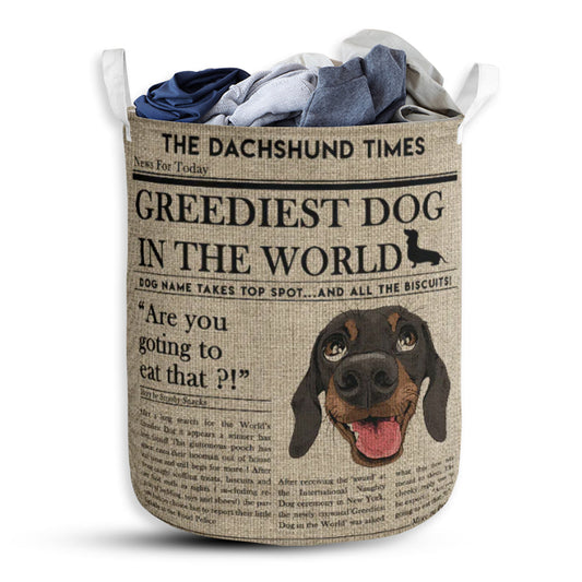 Dachshund Newspaper Linen Laundry Basket For Bathroom Bedroom Storage