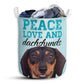 Dachshund Peace Love Laundry Basket For Bathroom Bedroom Storage
