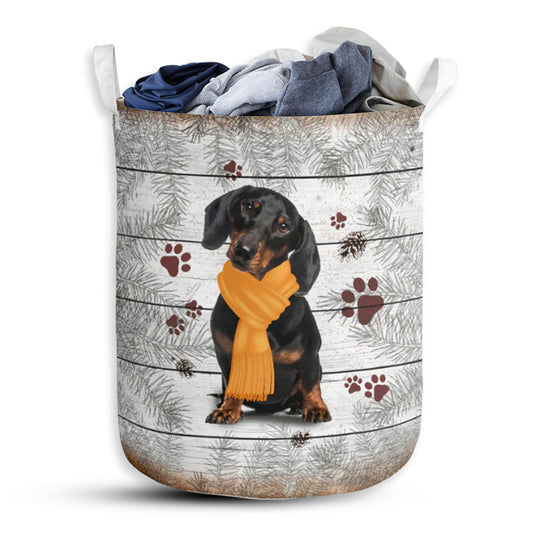 Dachshund Pine Needles Laundry Basket For Bathroom Bedroom Storage