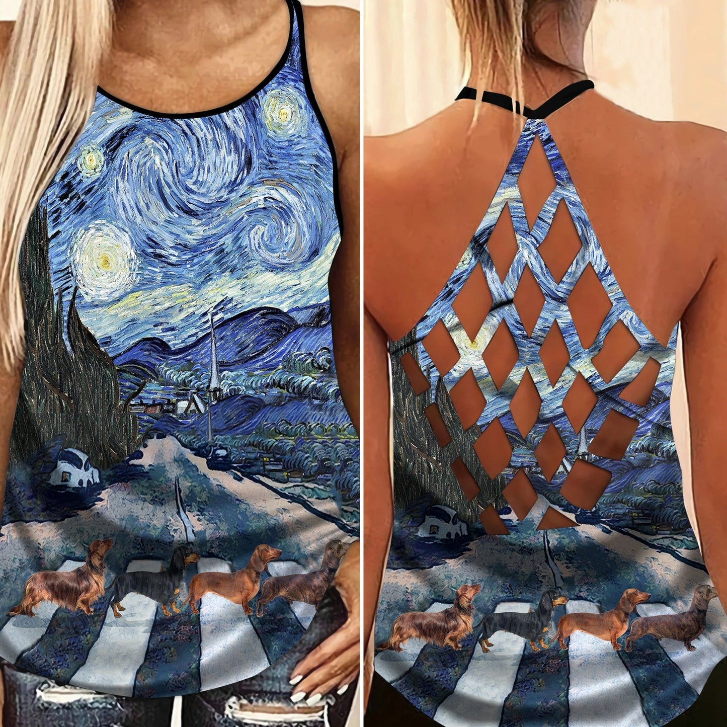 Dachshund Love Summer Hollow Tank Top For Active Lifestyles And Weekend Style