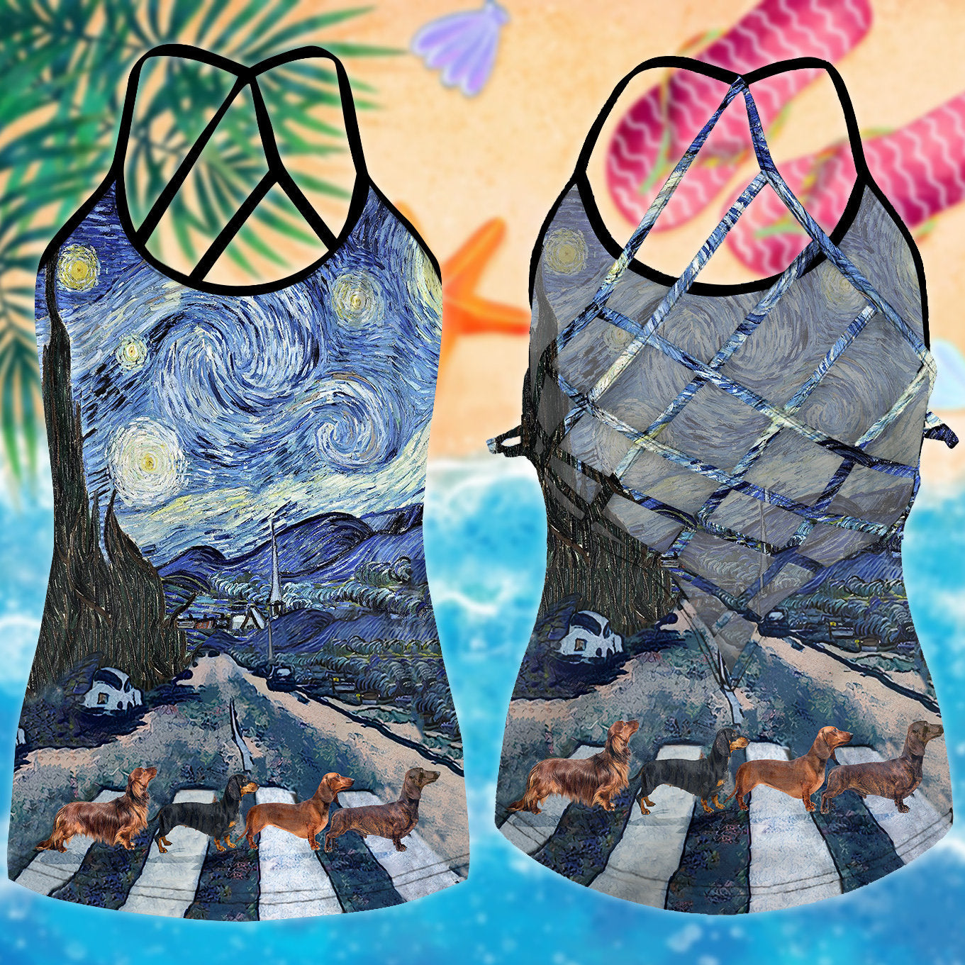 Dachshund Love Summer Hollow Tank Top For Active Lifestyles And Weekend Style