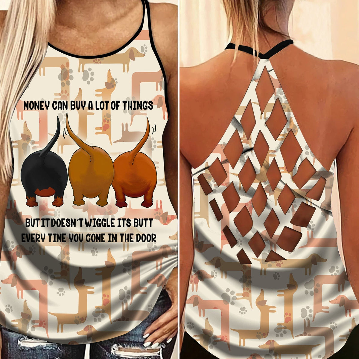Dachshund Love Summer Hollow Tank Top For Summer Outings And Everyday Comfort