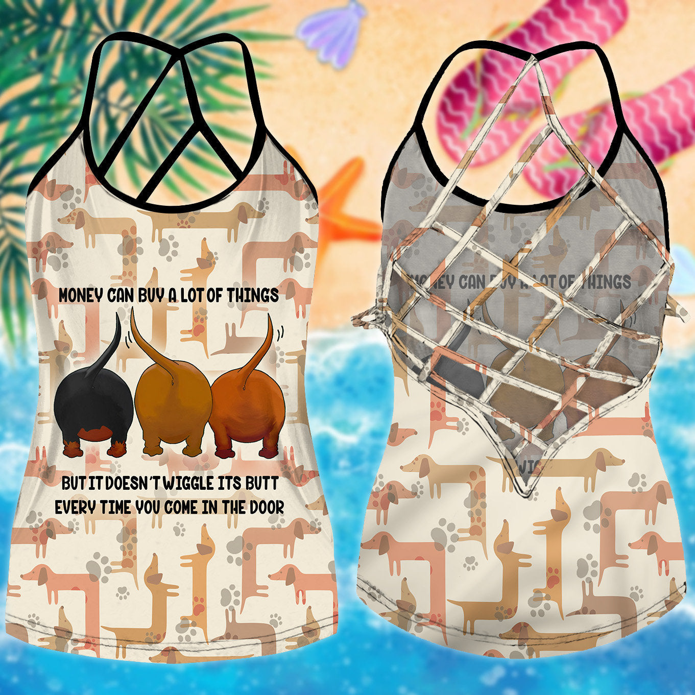 Dachshund Love Summer Hollow Tank Top For Summer Outings And Everyday Comfort
