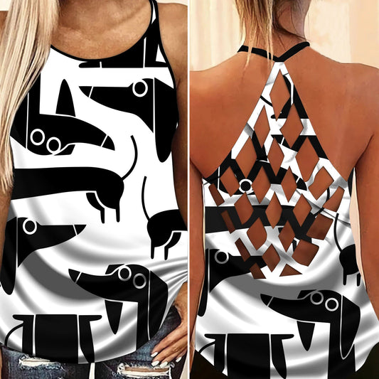 Dachshund Love Summer Hollow Tank Top For Fitness Activities And Relaxed Style