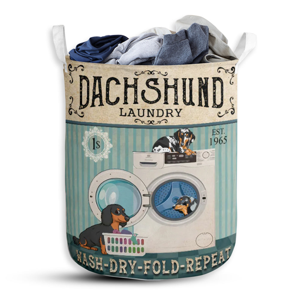 Dachshund Washing Machine Laundry Basket For Bathroom Bedroom Storage