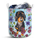 Dachshund Watercolor Flower Laundry Basket For Bathroom Bedroom Storage