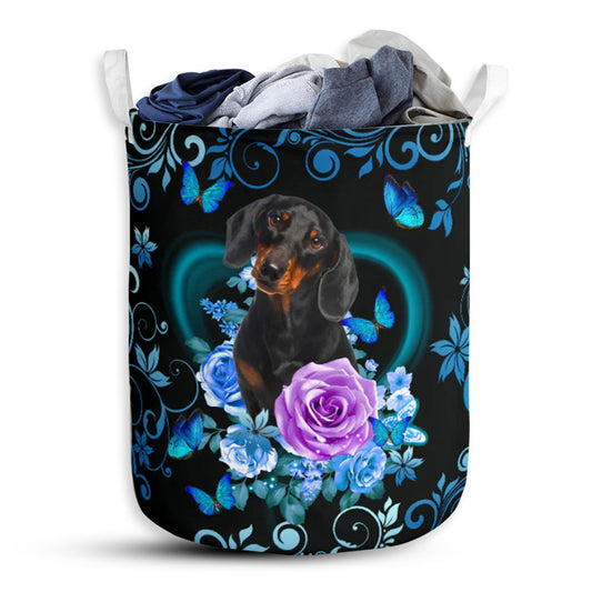 Dachshund Wholesale Roses Laundry Basket For Bathroom Bedroom Storage