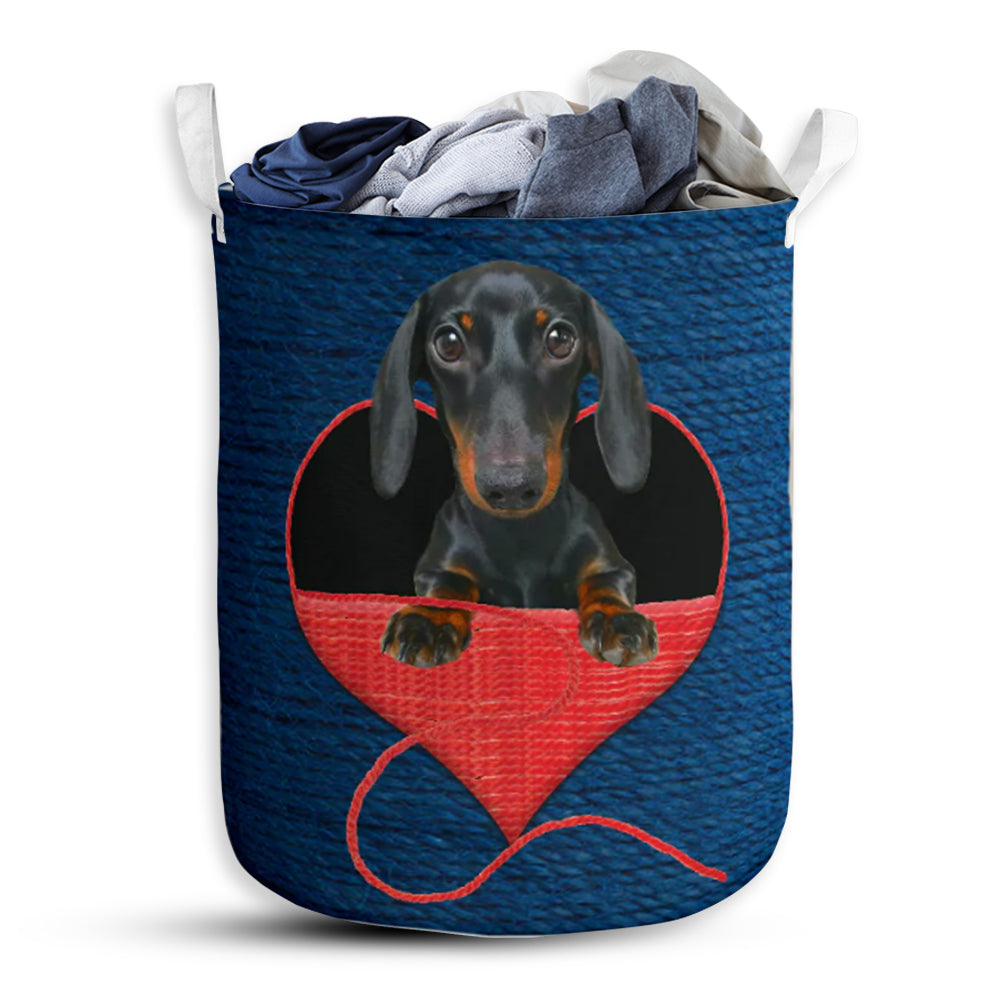 Dachshund Wool Love Laundry Basket For Bathroom Bedroom Storage