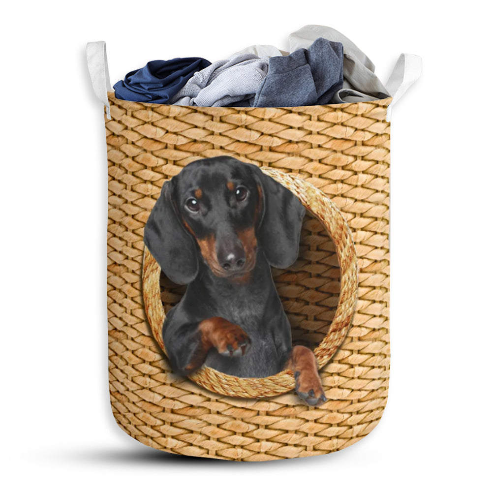Dachshund Woven So Cute Laundry Basket For Bathroom Bedroom Storage