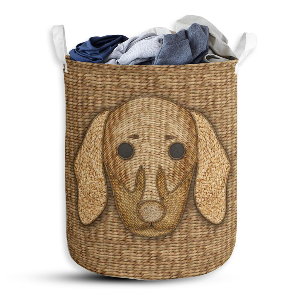 Dachshund Woven Laundry Basket For Bathroom Bedroom Storage