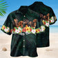 Tropical Dachshund Green Hawaiian Shirt For Animal Lovers, Beach Travel, And Casual Summer Style