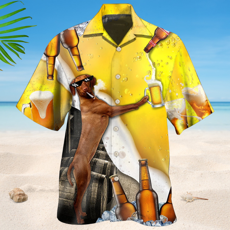 Dachshund Beer Hawaiian Shirt For Tropical Holidays, Outdoor Gatherings, And Everyday Comfort