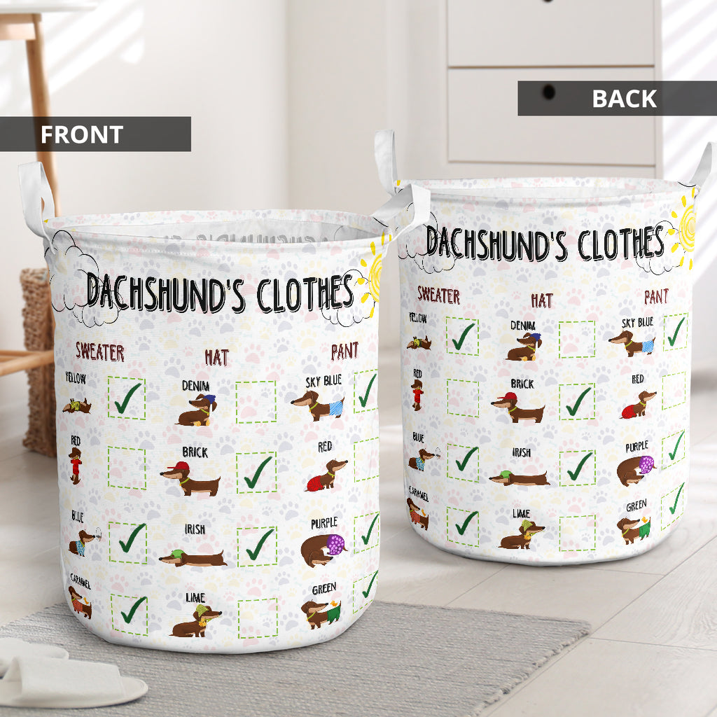 Dachshund Clothes Laundry Basket For Room Home Organizer