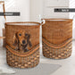 Dachshund Dog Rattan Laundry Basket For Room Home Organizer