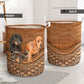 Dachshund Dog Rattan Texture Laundry Basket For Room Home Organizer