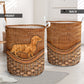 Dachshund Dog V2 Rattan Texture Laundry Basket For Room Home Organizer