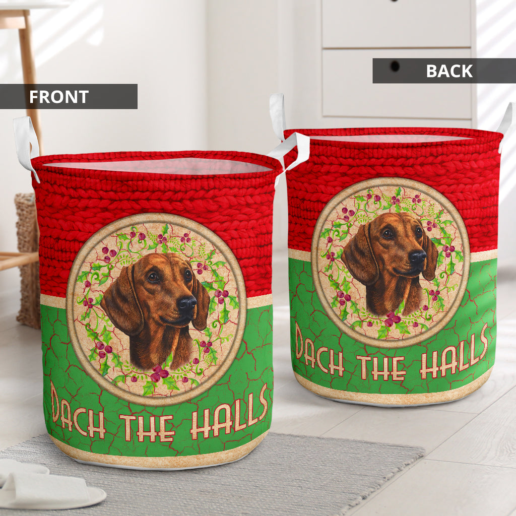 Dachshund Knit Wool Laundry Basket For Room Home Organizer