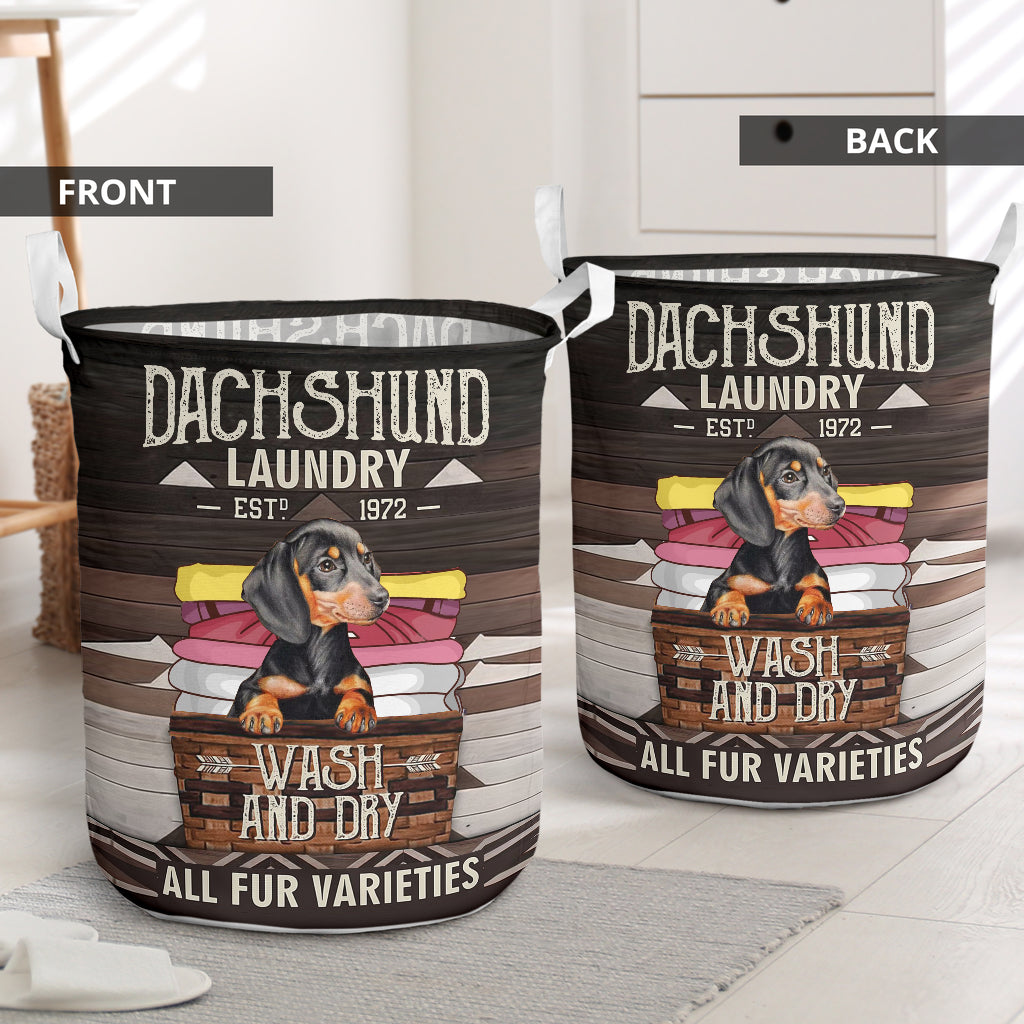 Dachshund Wash And Day Laundry Basket For Room Home Organizer