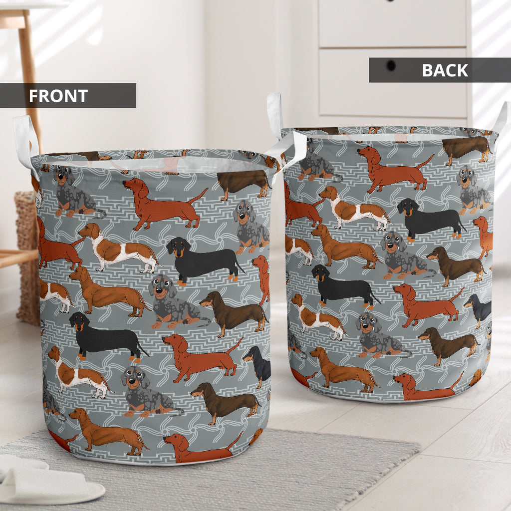 Dachshund Native Pattern Laundry Basket For Room Home Organizer