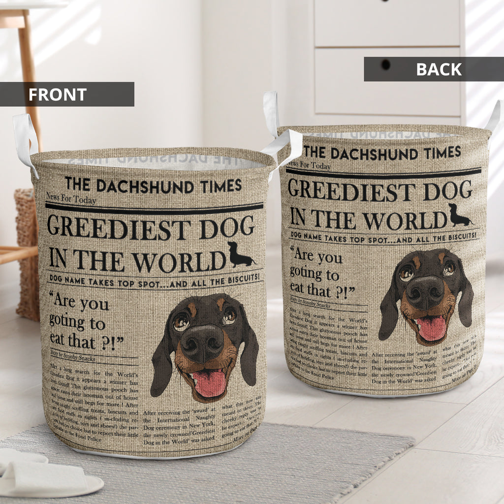 Dachshund Newspaper Linen Laundry Basket For Room Home Organizer
