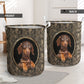 Dachshund Oval Metal Laundry Basket For Room Home Organizer