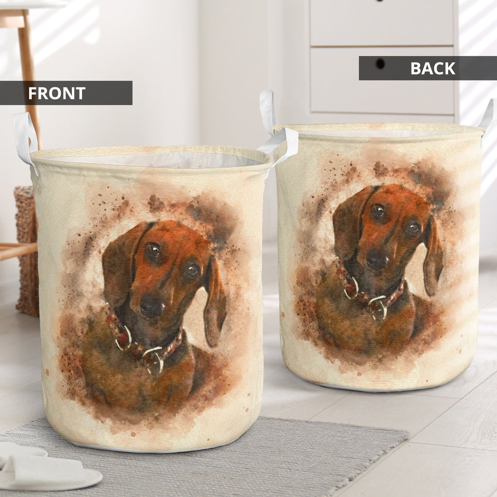 Dachshund Portrait Laundry Basket For Room Home Organizer