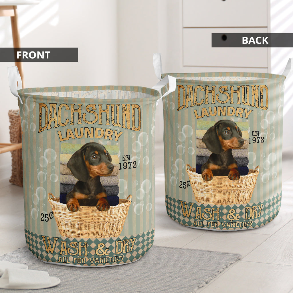 Dachshund Wash And Dry Laundry Basket For Bathroom Bedroom Storage