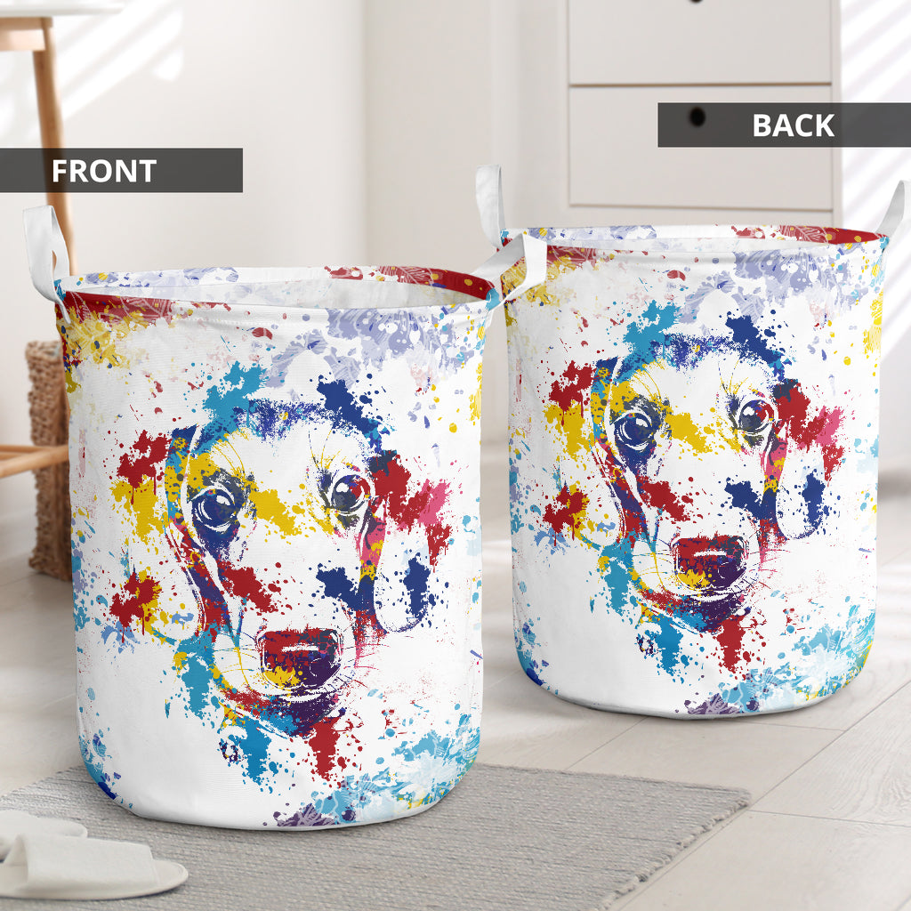Dachshund Watercolor Laundry Basket For Room Home Organizer