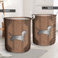 Dachshund Wood Style Laundry Basket For Room Home Organizer