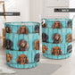 Dachshund Wood Blue Laundry Basket For Room Home Organizer