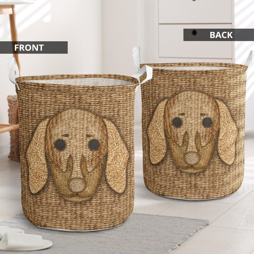 Dachshund Woven Laundry Basket For Room Home Organizer