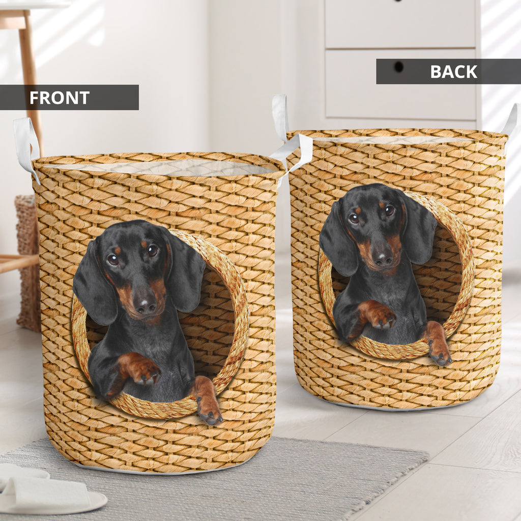 Dachshund Woven So Cute Laundry Basket For Room Home Organizer