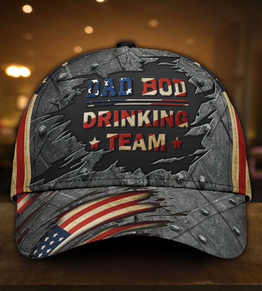 Dad Bod Drinking Team American Classic Cap For Vacation Style Outdoor Activities And Daily Comfort