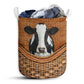 Dairy Cow Rattan Texture Laundry Basket For Bathroom Bedroom Storage
