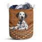 Dalmatian Dog Rattan Texture Laundry Basket For Bathroom Bedroom Storage