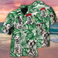 Tropical Dalmatian Leaf Dog Pattern Hawaiian Shirt For Coastal Travel, Casual Events, And Comfortable Summer Wear