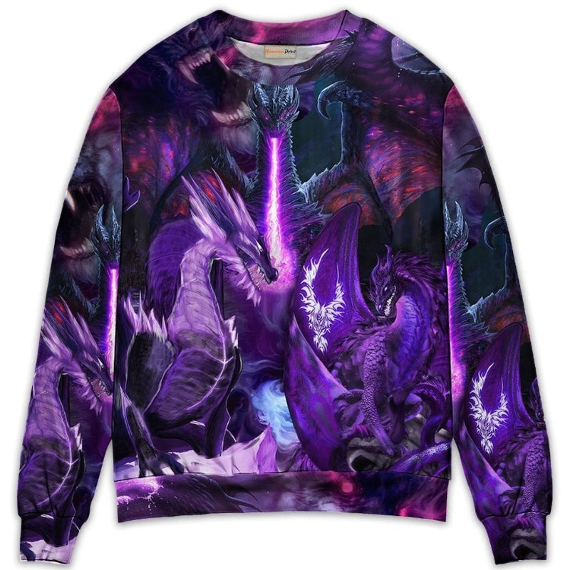 Dark Purple Dragon Lightning Sweater For Casual Styling Weekend Outings And Creative Gift Giving
