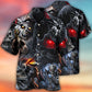 Dark Skull Hawaiian Shirt For Summer Vacation And Beach Travel