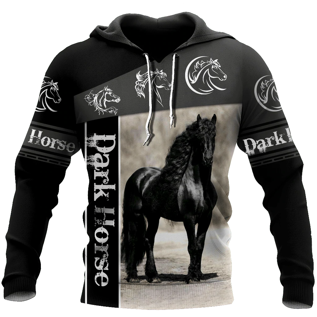 Dark Happy Horse Make Hoodie For Rustic Casual Looks Outdoor Events And Comfortable Layering