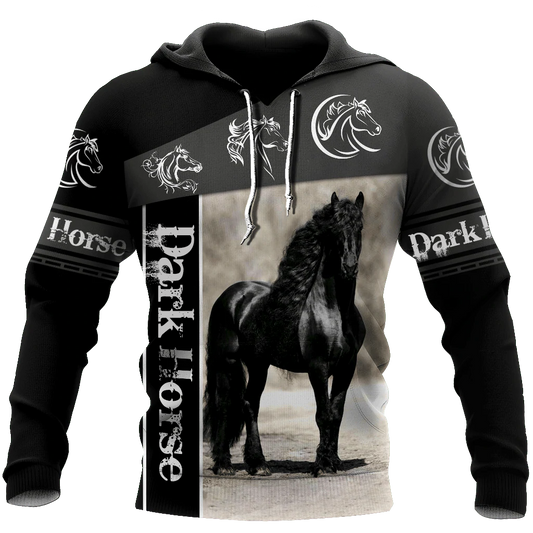 Dark Happy Horse Make Hoodie For Rustic Casual Looks Outdoor Events And Comfortable Layering