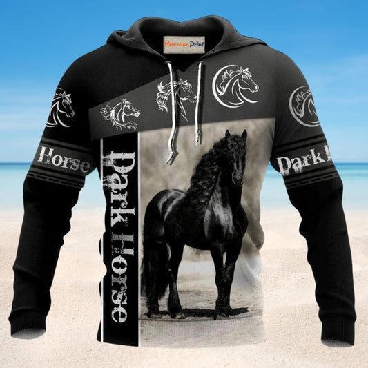 Dark Happy Horse Makes Forever Hoodie For Country Lifestyle Outdoor Trips And Relaxed Everyday Wear